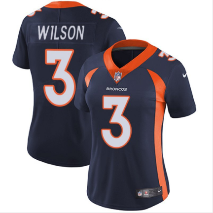 Women's Navy Denver Broncos #3 Russell Wilson Vapor Limited Jersey